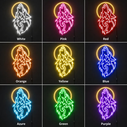 Howling Wolf Halo Neon Sign LED Neon Sign color grid