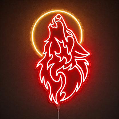 Howling Wolf Halo Neon Sign LED Neon Sign main product image