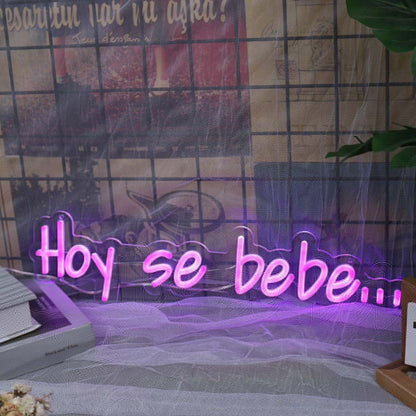 Hoy Se Bebe Purple Custom Led Neon Sign - Shineneon