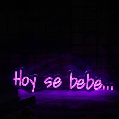 Hoy Se Bebe Purple Custom Led Neon Sign - Shineneon
