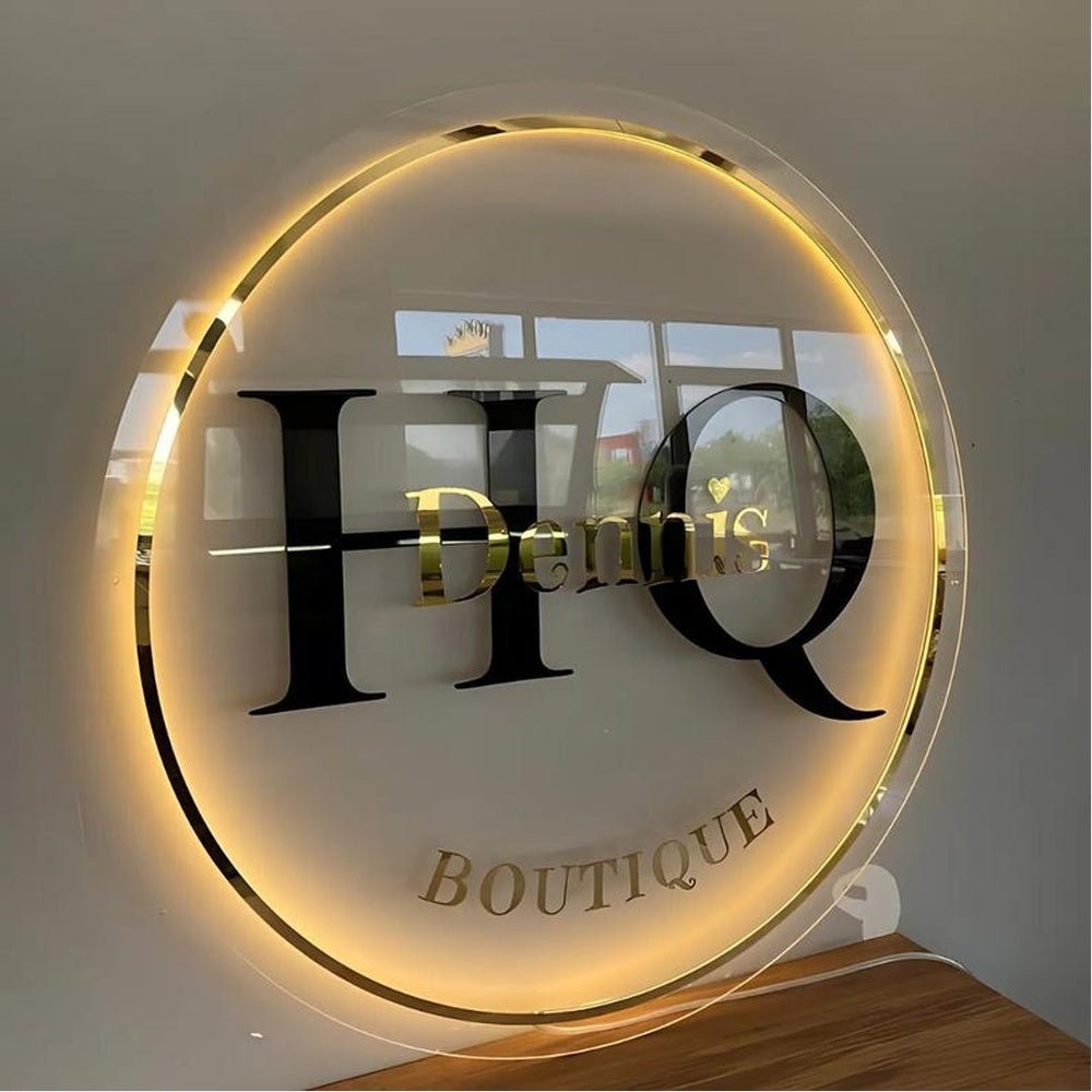 Hq Dennis Acrylic Business Logo Sign - Shineneon
