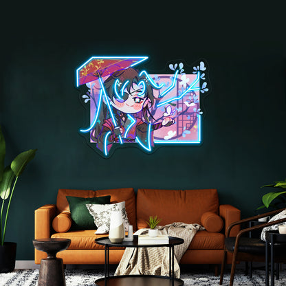 Hua Cheng Chibi Window Artwork Led Custom Signs - Size and dimension reference