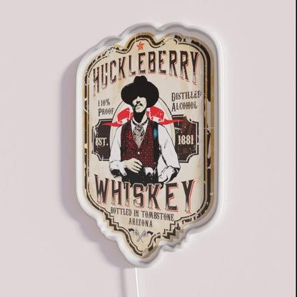Huckleberry Whiskey Label Rgb Led Neon Sign - Shineneon