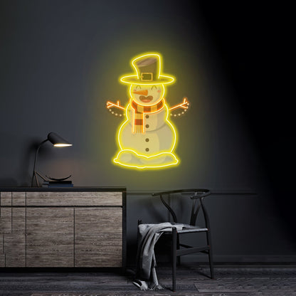 Hugging Snowman Christmas Led Neon Acrylic Artwork For Sale - Shineneon