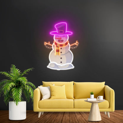 Hugging Snowman Christmas Led Neon Acrylic Artwork For Sale - Shineneon