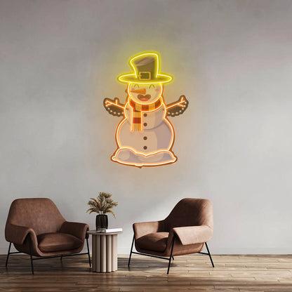 Hugging Snowman Christmas Led Neon Acrylic Artwork For Sale - Shineneon
