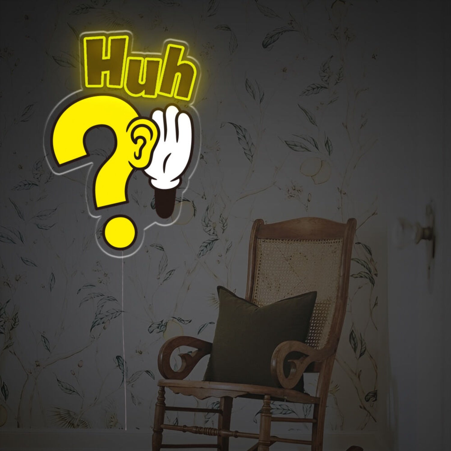 Huh With Question Mark Led Neon Acrylic Artwork | Shineneon