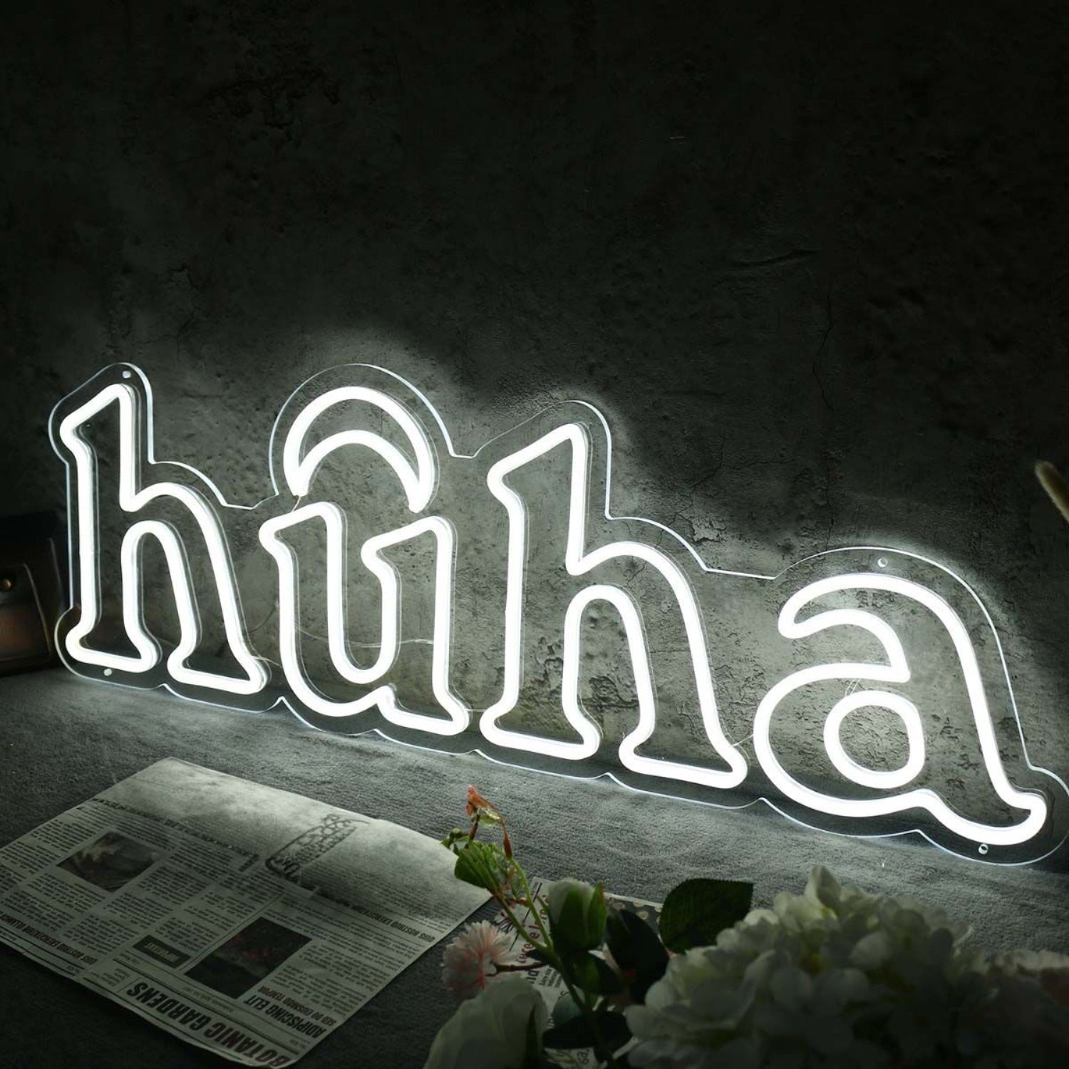 Huha White Led Neon Sign - Shineneon