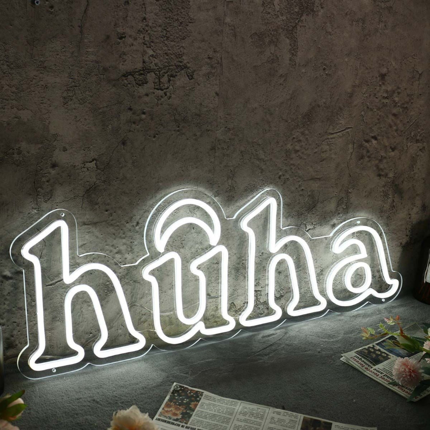 Huha White Led Neon Sign - Shineneon