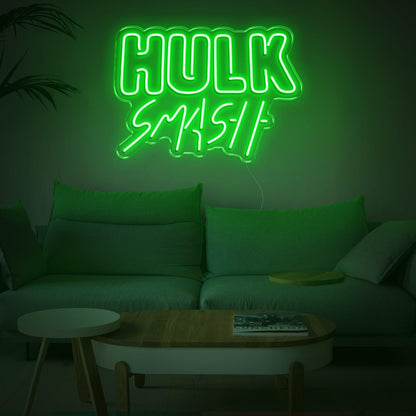 Hulk Smash Green Led Neon Sign For Marvel-Themed Room Decor | Shineneon