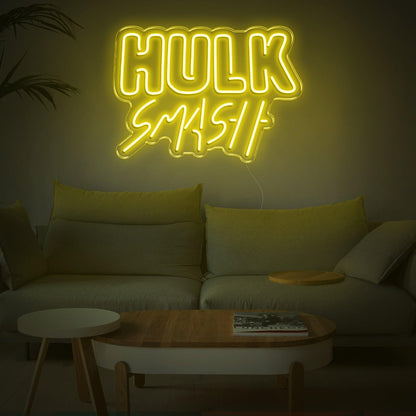 Hulk Smash Green Led Neon Sign For Marvel-Themed Room Decor | Shineneon