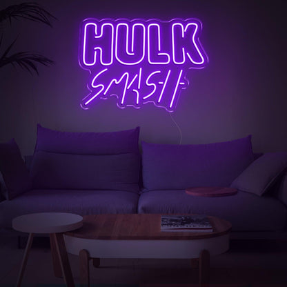 Hulk Smash Green Led Neon Sign For Marvel-Themed Room Decor | Shineneon