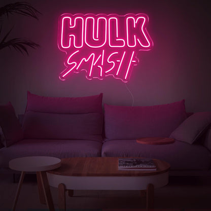 Hulk Smash Green Led Neon Sign For Marvel-Themed Room Decor | Shineneon