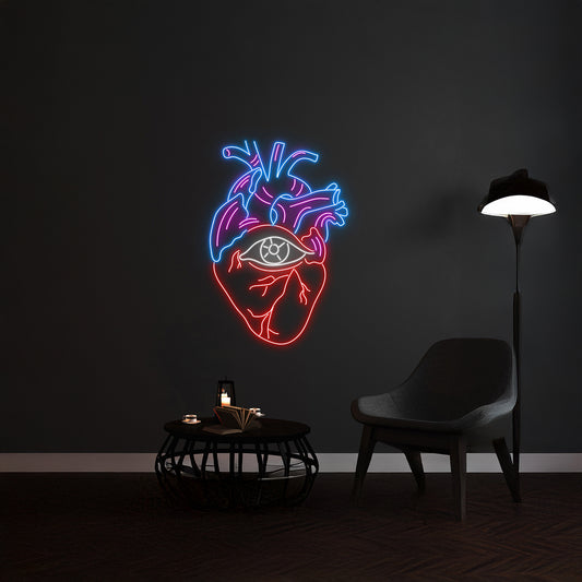 Human Heart Eye Neon Sign