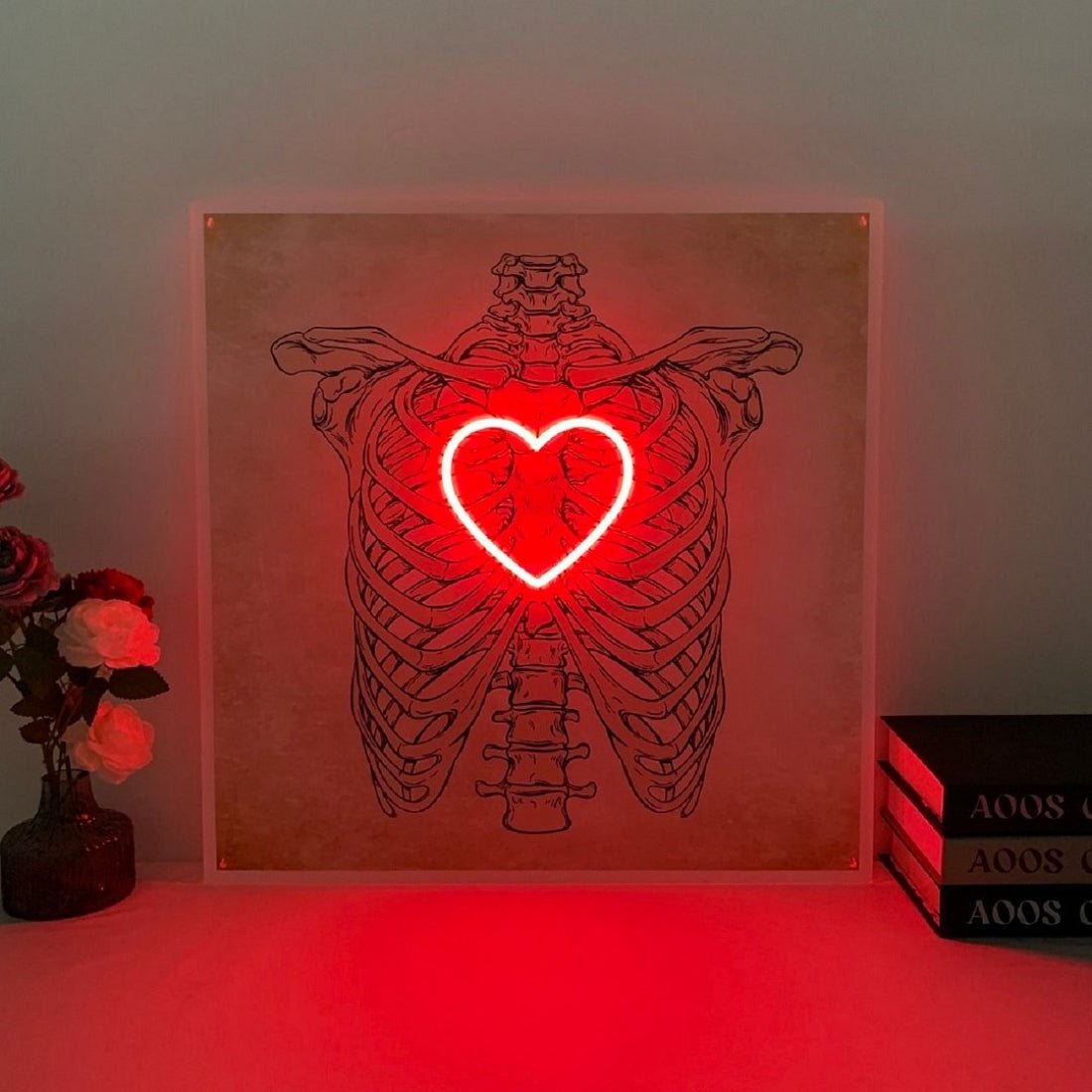 Human Rib Cage And Heart Led Sign Business Neon Sign - Shineneon