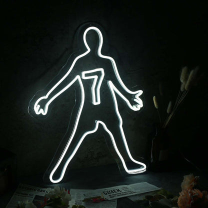 Human Silhouette With Number 7 Led Neon Sign - Shineneon
