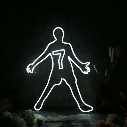 Human Silhouette With Number 7 Led Neon Sign - Shineneon