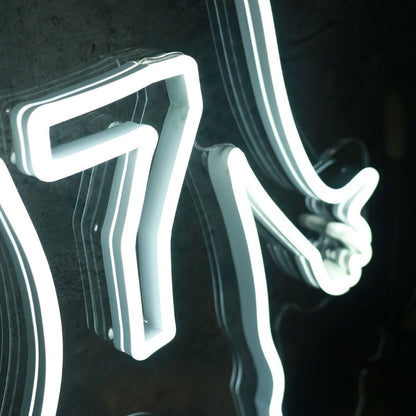 Human Silhouette With Number 7 Led Neon Sign - Shineneon