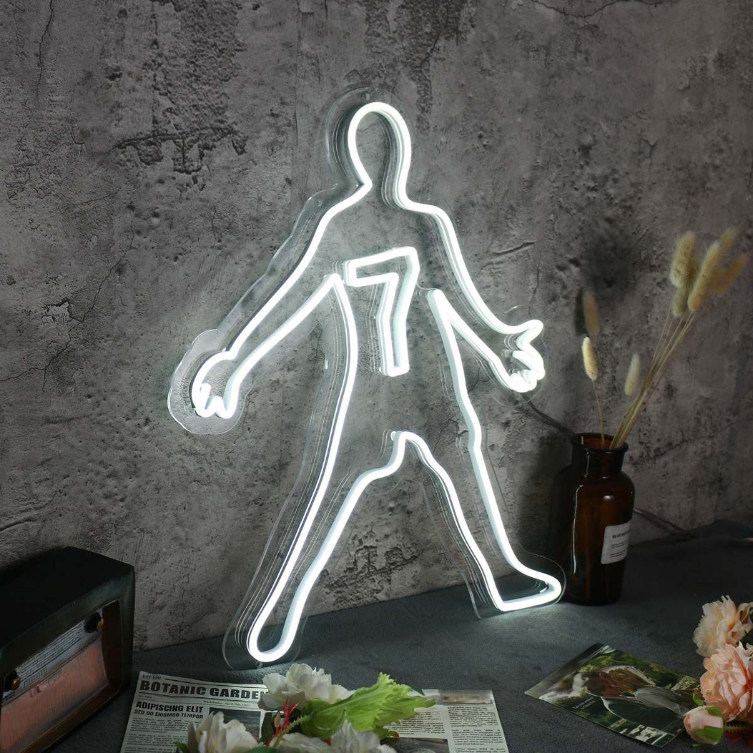 Human Silhouette With Number 7 Led Neon Sign - Shineneon
