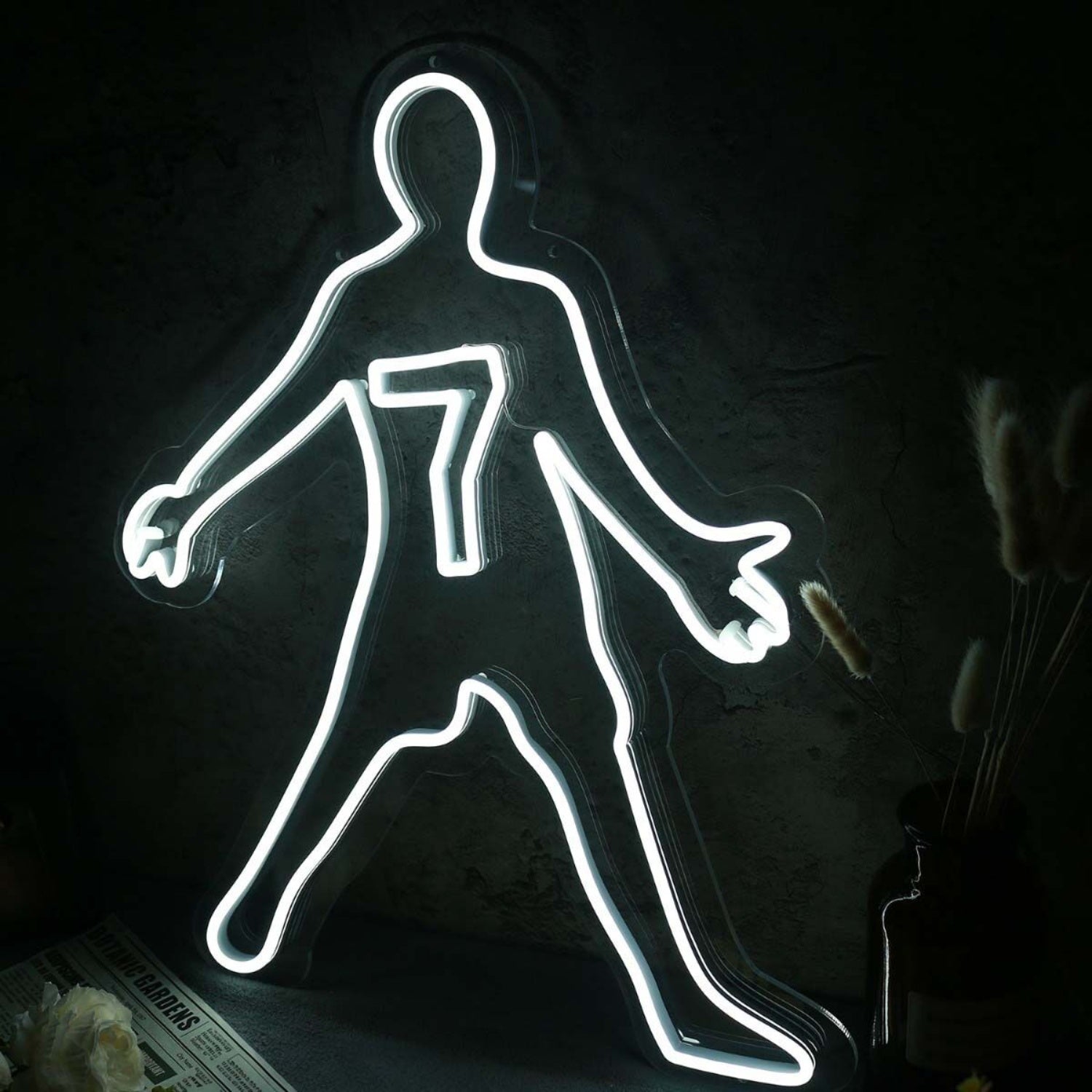 Human Silhouette With Number 7 Led Neon Sign - Shineneon