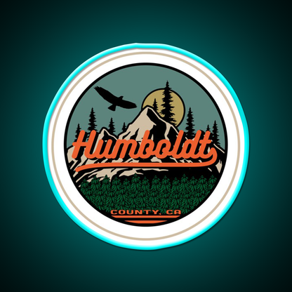 Humboldt County California Seal Hemp Inspired Green Leaf Led Neon Sign Rgb Color - Size and dimension reference