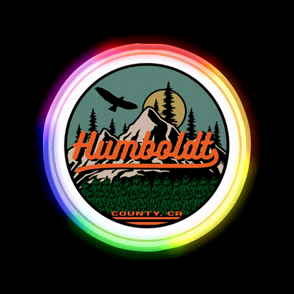 Humboldt County California Seal Hemp Inspired Green Leaf Led Neon Sign Rgb Color - LED neon sign close-up detail
