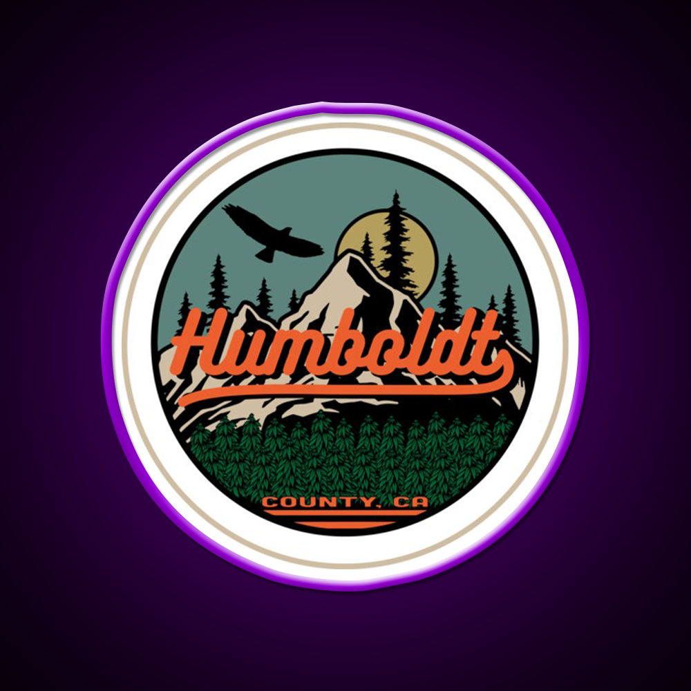 Humboldt County California Seal Hemp Inspired Green Leaf Led Neon Sign Rgb Color - LED neon sign view 9