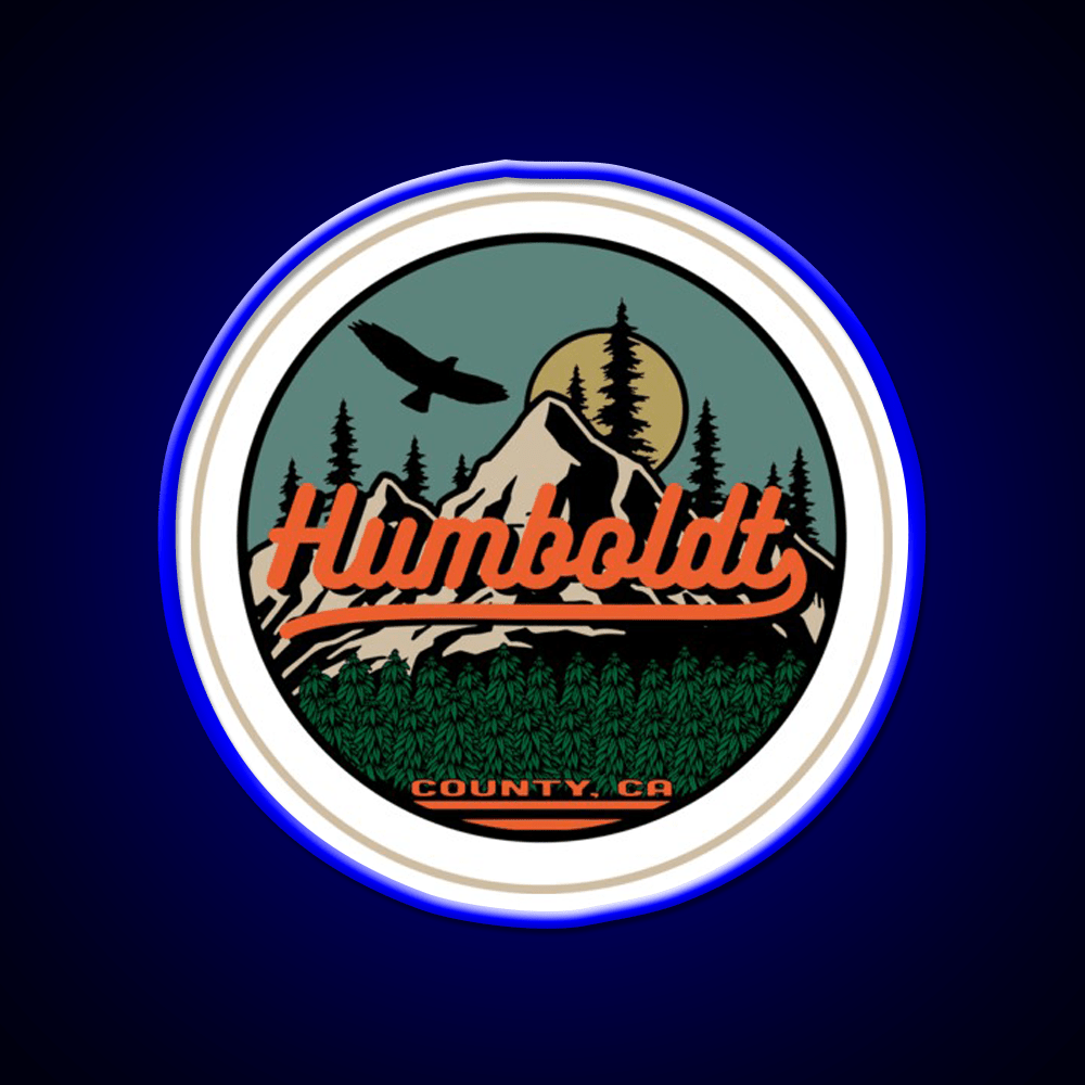 Humboldt County California Seal Hemp Inspired Green Leaf Led Neon Sign Rgb Color - Shineneon