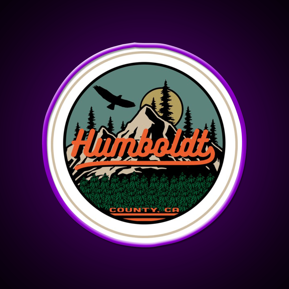 Humboldt County California Seal Hemp Inspired Green Leaf Led Neon Sign Rgb Color - Shineneon