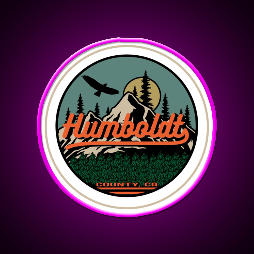 Humboldt County California Seal Hemp Inspired Green Leaf Led Neon Sign Rgb Color - Shineneon