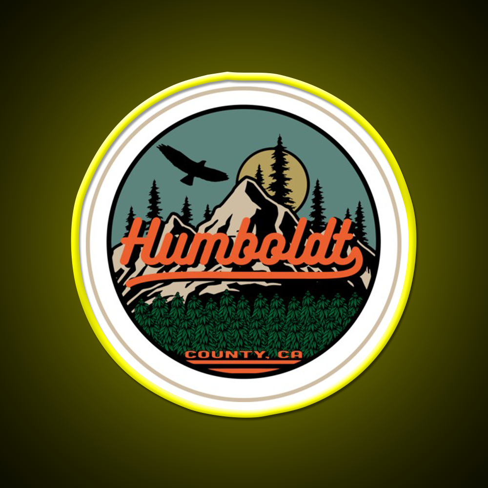 Humboldt County California Seal Hemp Inspired Green Leaf Led Neon Sign Rgb Color - LED neon sign view 7