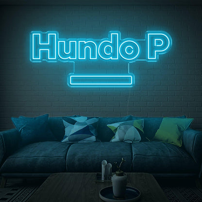 Hundo P Cyan Led Neon Sign For Modern Home Decor | Shineneon
