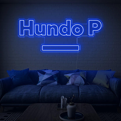 Hundo P Cyan Led Neon Sign For Modern Home Decor | Shineneon