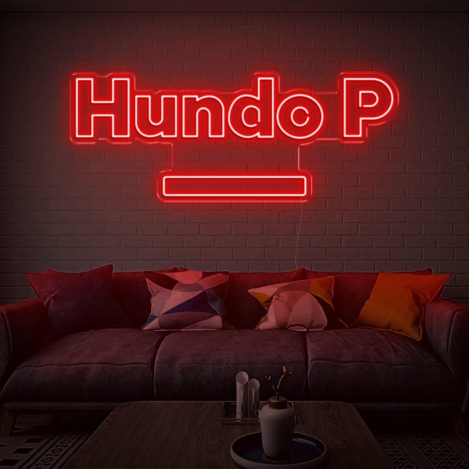 Hundo P Cyan Led Neon Sign For Modern Home Decor | Shineneon