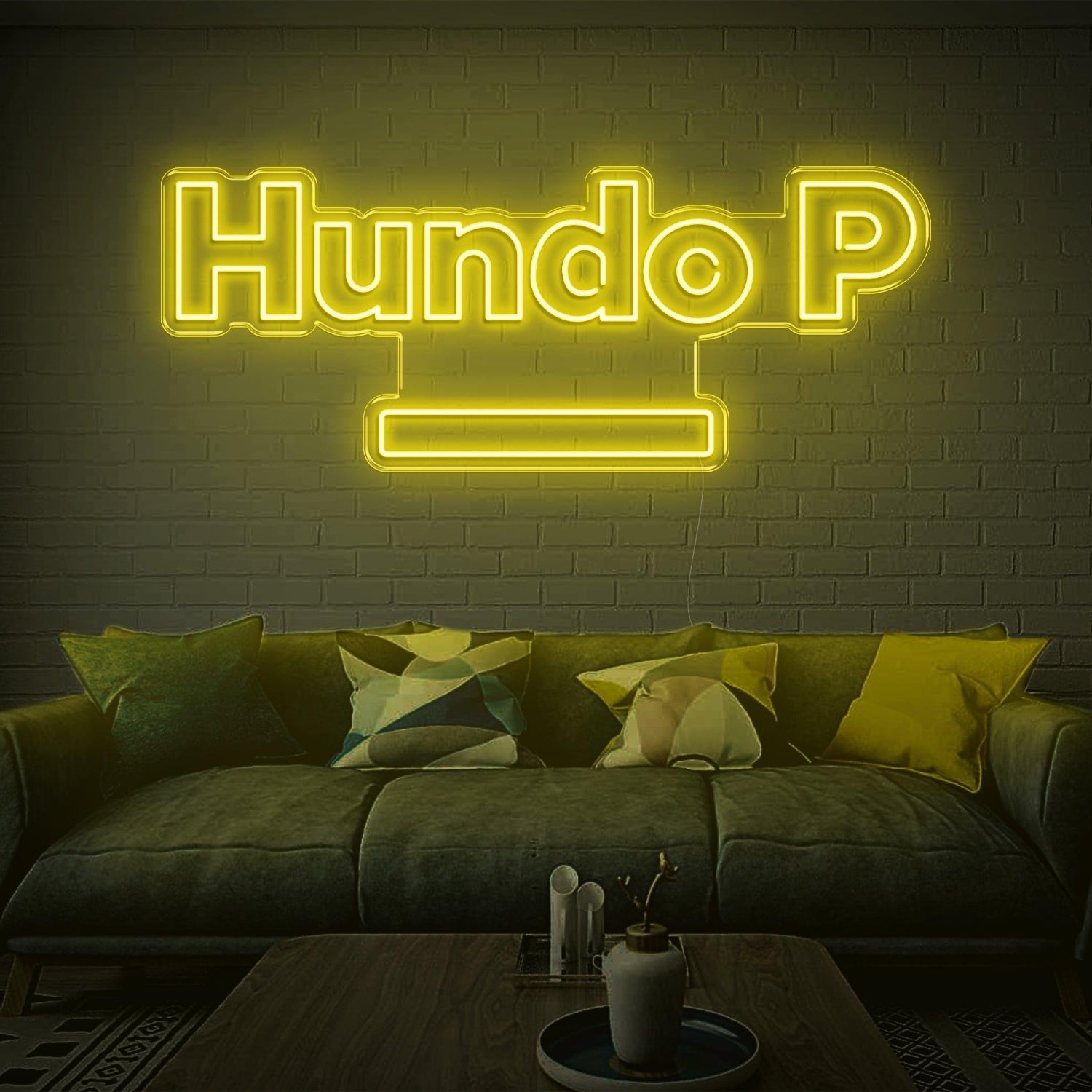 Hundo P Cyan Led Neon Sign For Modern Home Decor | Shineneon