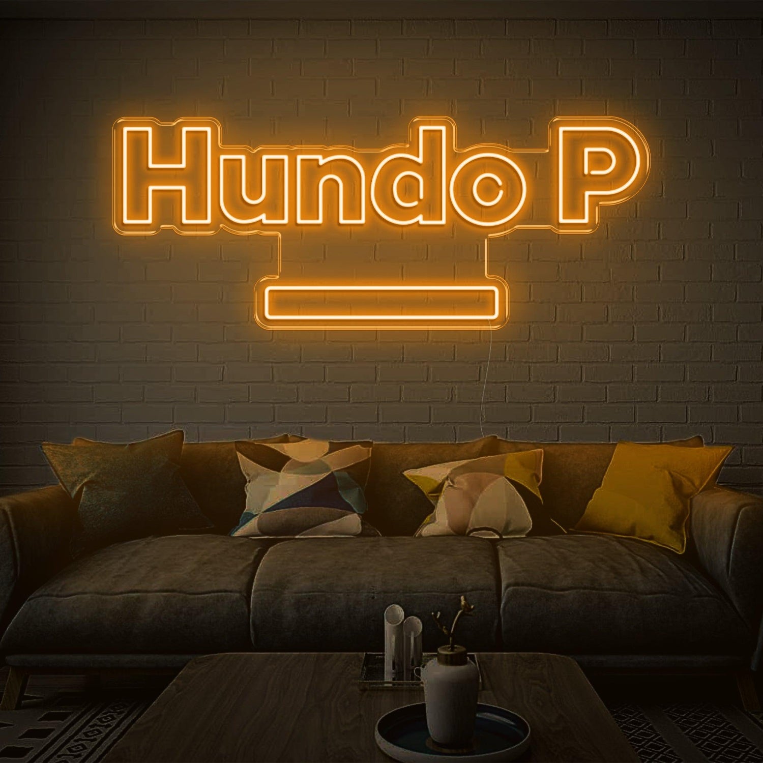 Hundo P Cyan Led Neon Sign For Modern Home Decor | Shineneon