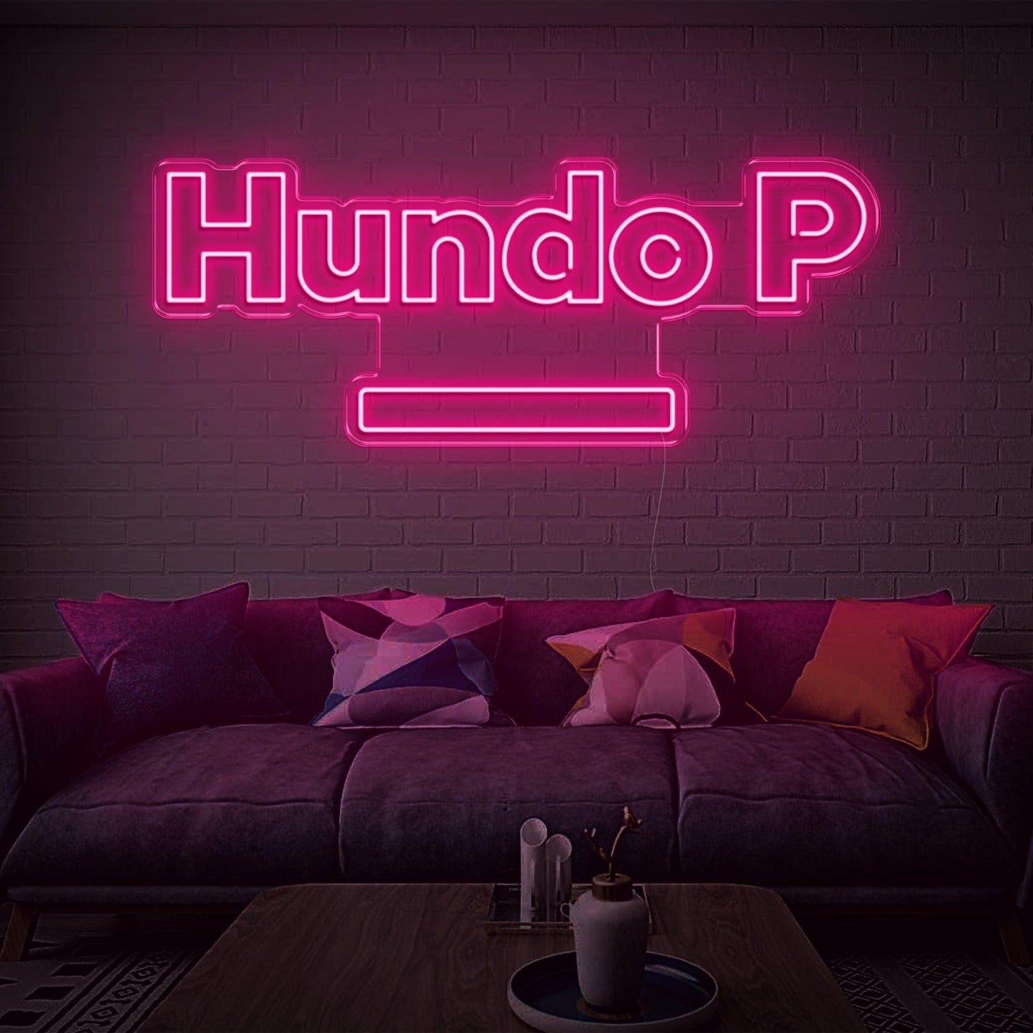 Hundo P Cyan Led Neon Sign For Modern Home Decor | Shineneon