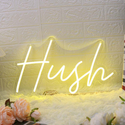 Hush Yellow Led Neon Sign - Shineneon