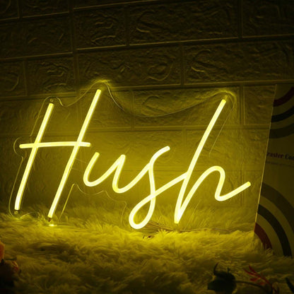 Hush Yellow Led Neon Sign - Shineneon