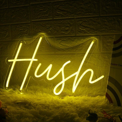 Hush Yellow Led Neon Sign | Shineneon