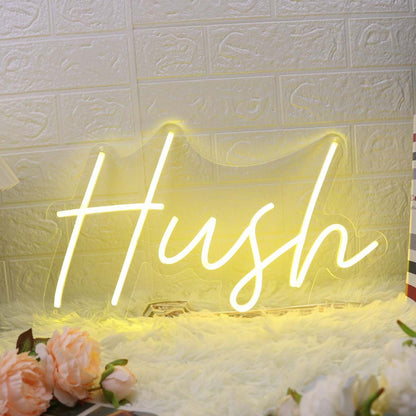 Hush Yellow Led Neon Sign | Shineneon