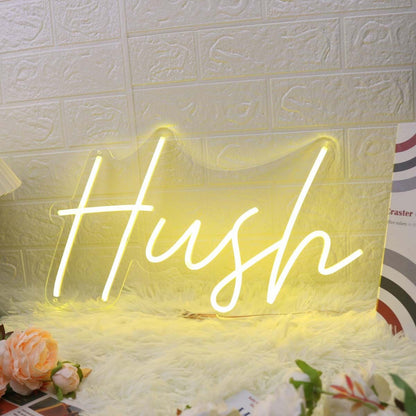 Hush Yellow Led Neon Sign | Shineneon