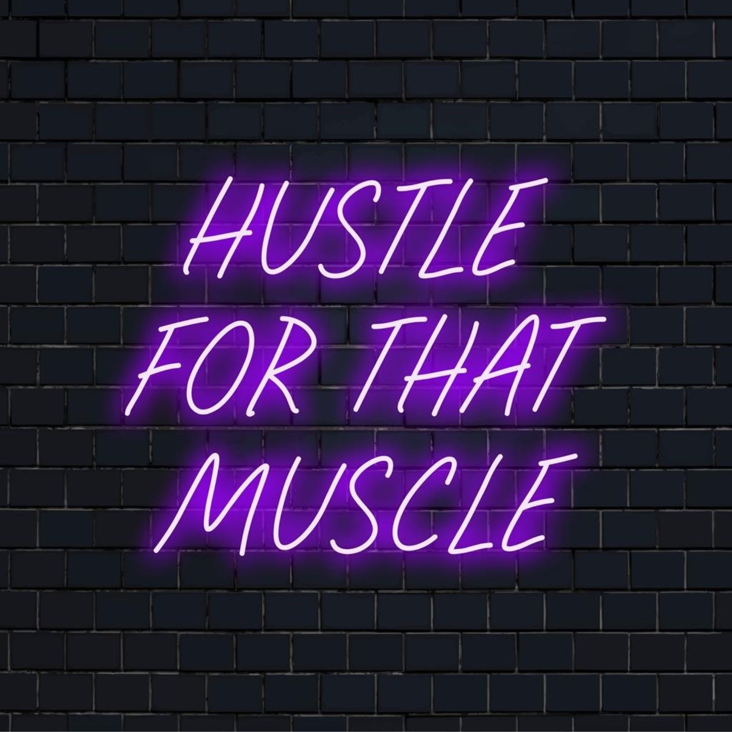 Hustle For That Muscle Purple Led Neon Sign For Gym Wall Decor | Shineneon