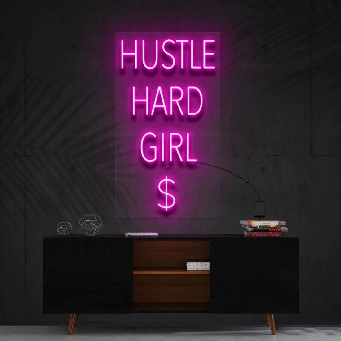 Hustle Hard Girl $ Led Sign Business Neon Sign