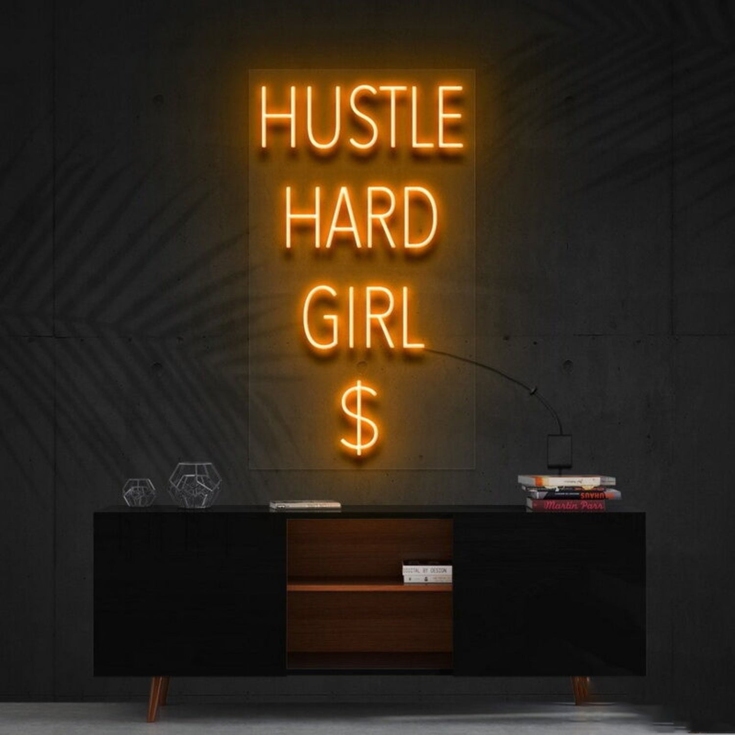 Hustle Hard Girl Led Neon Sign For Motivational Spaces - Shineneon