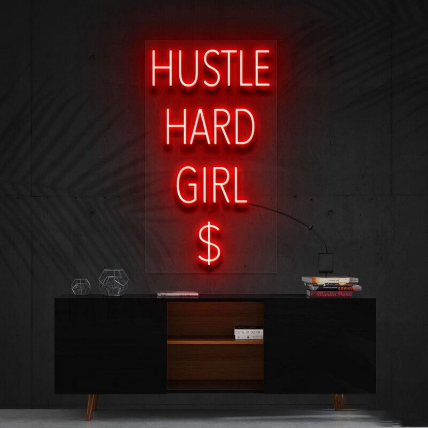 Hustle Hard Girl Led Neon Sign For Motivational Spaces - Shineneon