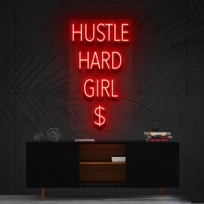 Hustle Hard Girl Led Neon Sign For Motivational Spaces - Shineneon