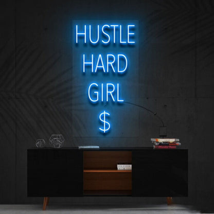 Hustle Hard Girl Led Neon Sign For Motivational Spaces - Shineneon