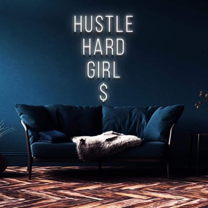 Hustle Hard Girl Pink Led Neon Sign For Home Decor | Shineneon