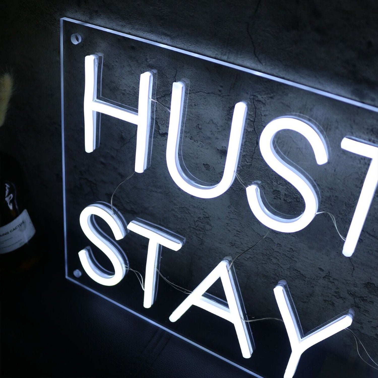 Hustle Hard Stay Humble White Led Neon Sign - Shineneon